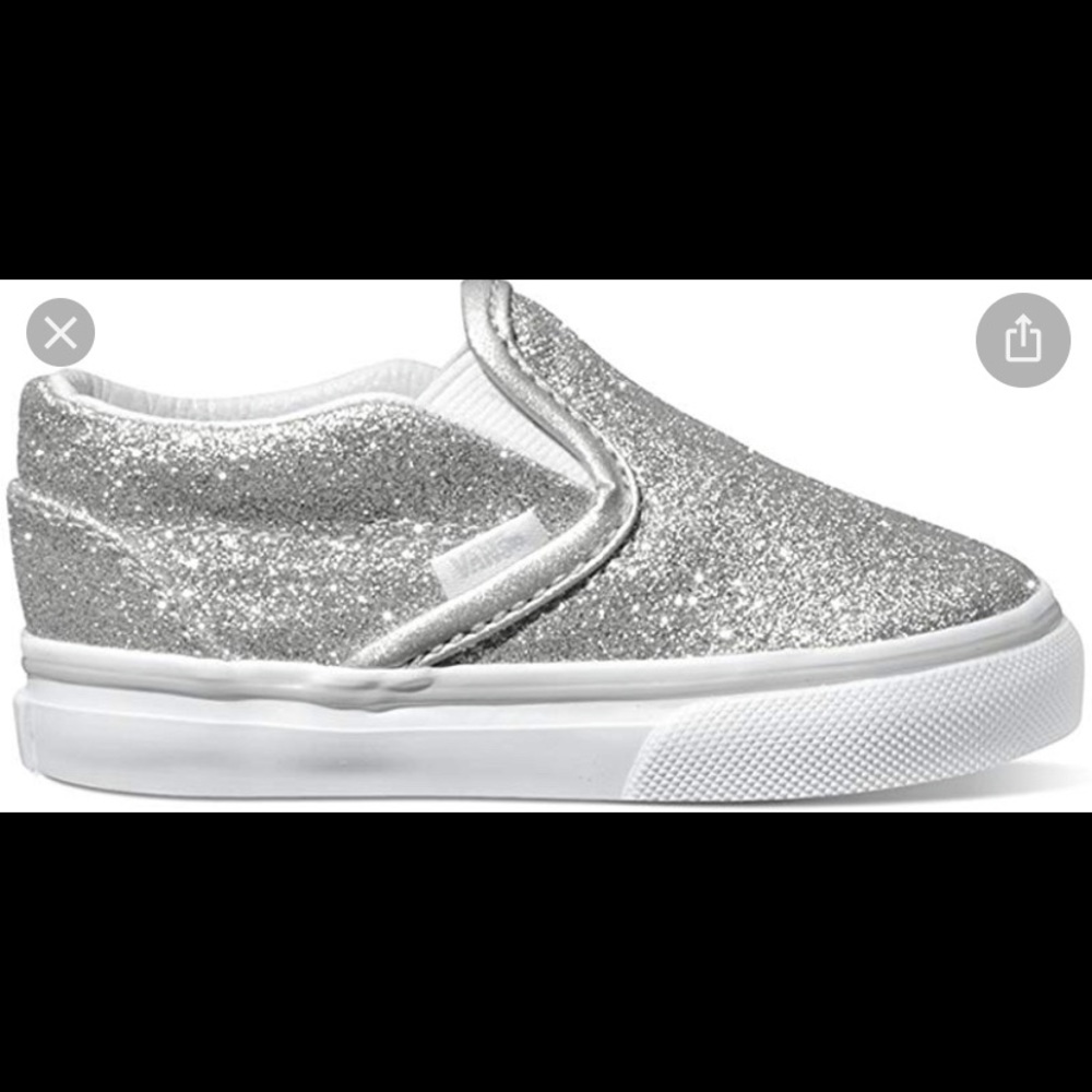 Vans kids classic glitter slip on